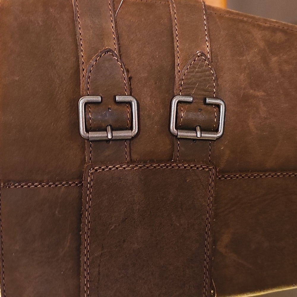 boc Tan Brown Heeled Boots with Buckle Accents - Picture 7 of 11